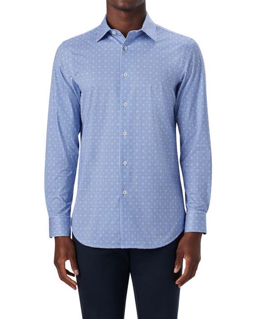 Bugatchi OoohCotton Gingham Check Tech Button-Up Shirt in at