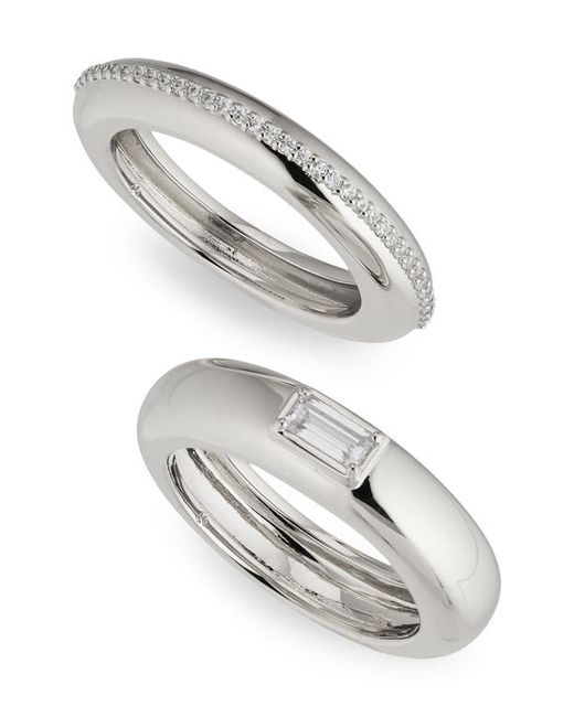 Nadri Entwine Set of 2 Cubic Zirconia Stacking Rings in at