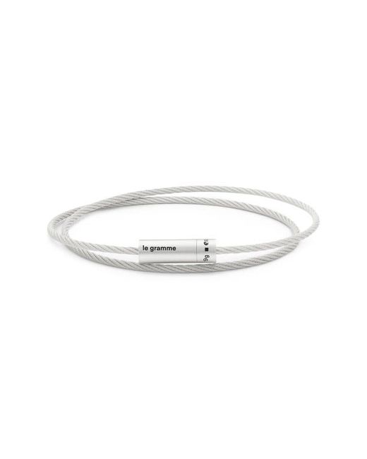 Le Gramme Brushed Sterling Double Cable Bracelet at