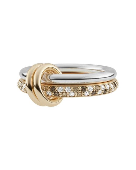 Spinelli Kilcollin Petite Virgo Pavé Diamond Linked Rings in Sterling Yellow Gold at