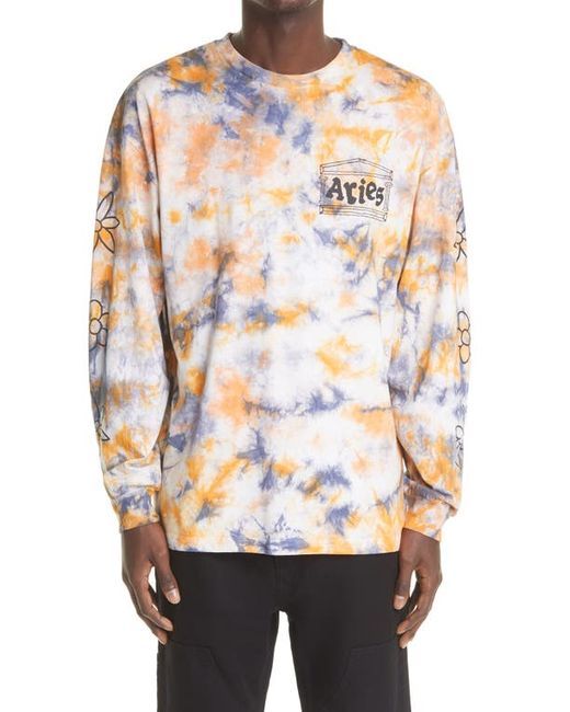 Aries Peace Love Logo Tie Dye Cotton Tee in at