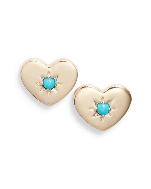 Anzie Love Letter Heart Stud Earrings at