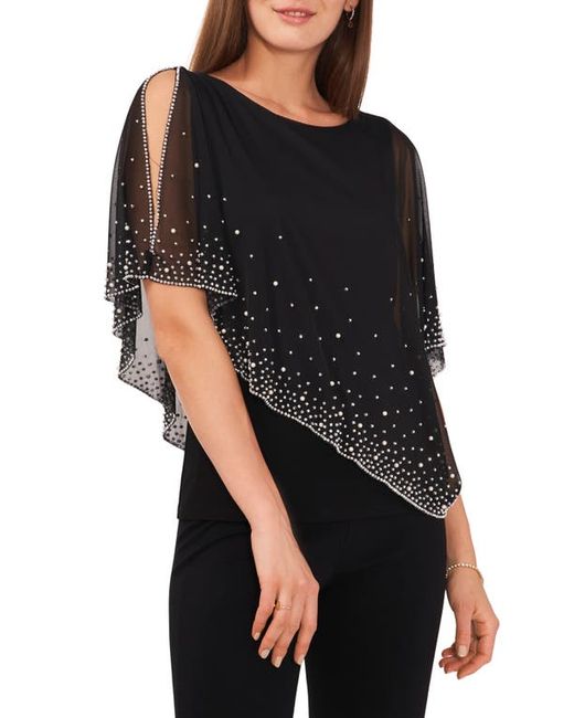 Chaus Cold Shoulder Cape Beaded Top in at