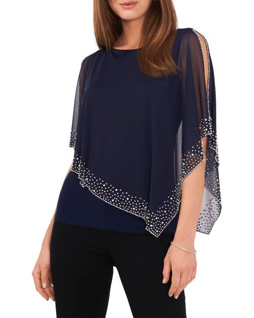 Chaus Beaded Overlay Cape Blouse in at