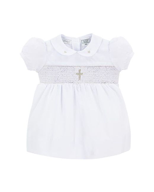 Carriage Boutique Smocked Inset Christening Gown Bonnet Set in at