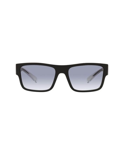 Dolce & Gabbana 56mm Rectangle Sunglasses in Black/Clear Gradient at