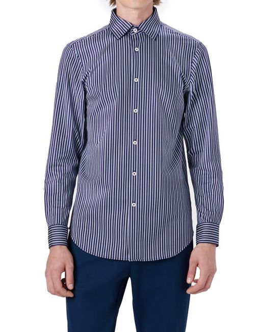 Bugatchi OoohCotton Stripe Tech Button-Up Shirt in at