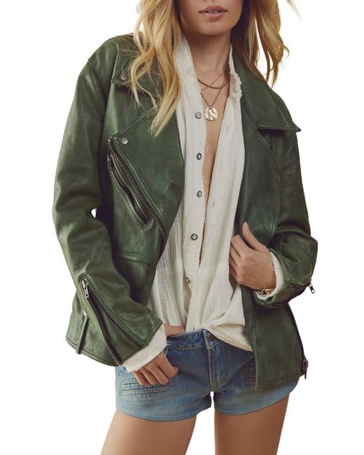 Free People We the Free Jealousy Leather Moto Jacket in at