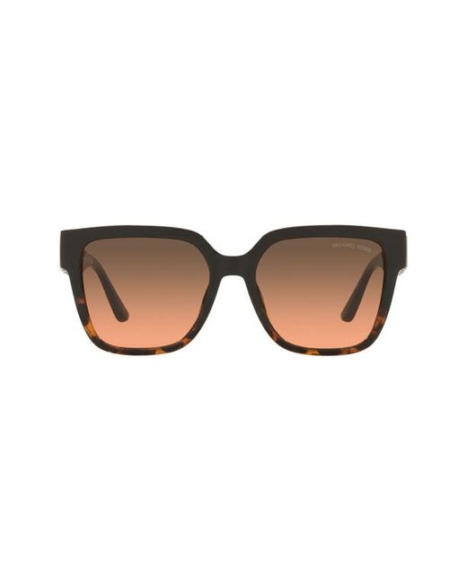 Michael Kors 54mm Gradient Square Sunglasses in Black Dark Tort/Grey at