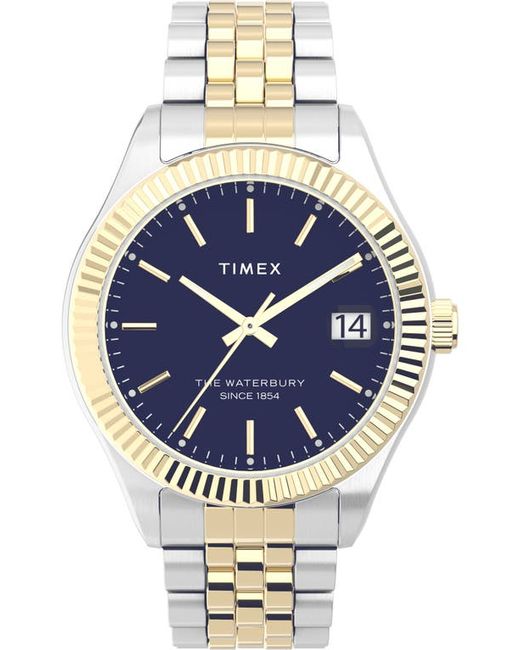 Timex® Timex Waterbury Legacy Bracelet Watch 34mm in Two Tone/Two Tone at