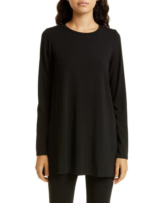 Eileen Fisher Crewneck Long Sleeve Tunic Top in at