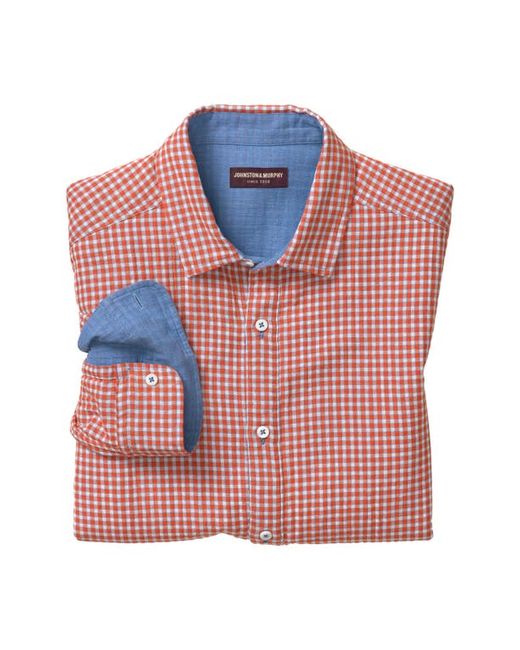 Johnston & Murphy Reversible Plaid Button-Up Shirt in at