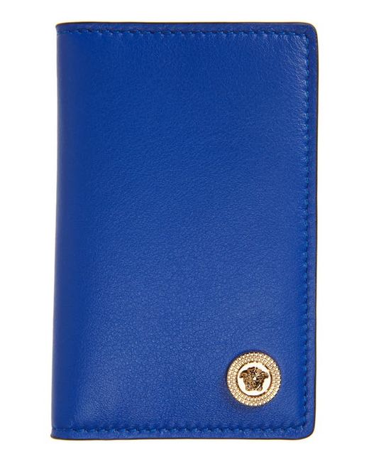 Versace First Line Biggie Medusa Coin Folding Card Case in Royal Versace Gold at