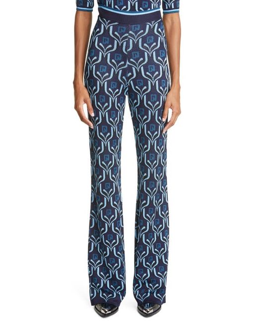 Paco Rabanne Knit Monogram Jacquard Straight Leg Trousers in at