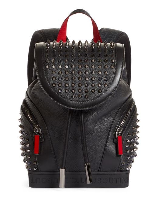 Christian Louboutin Small ExploraFunk Empire Studded Leather Backpack in Black/Black/Black/Multi at