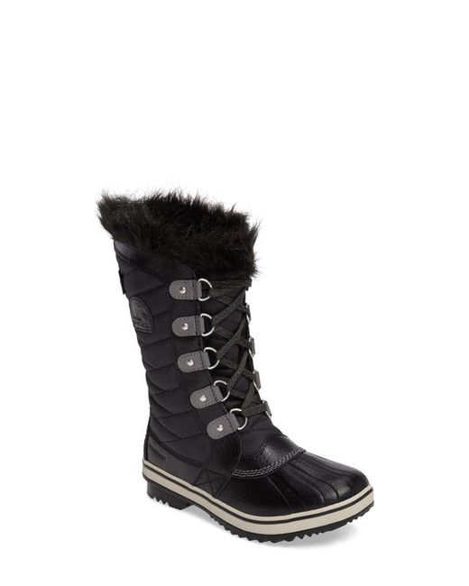 Sorel Tofino II Faux Fur Lined Waterproof Boot in Black/Quarry Grey at