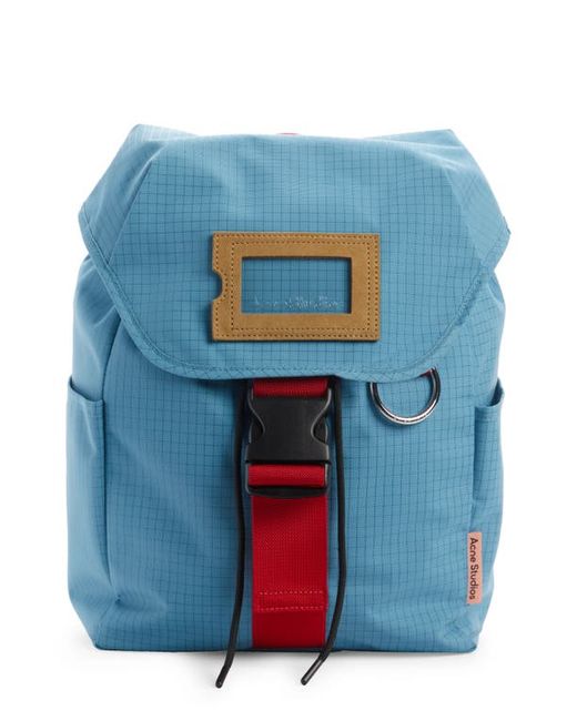 Acne Studios Post Ripstop Backpack in Pale Blue at