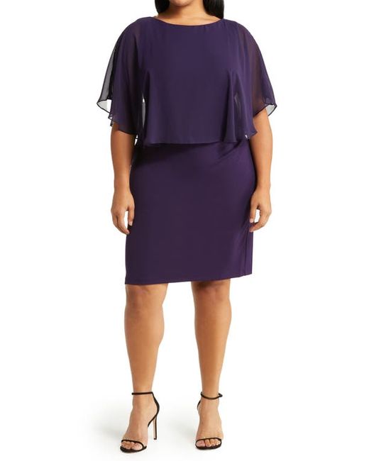 Connected Apparel Cape Sleeve A-Line Dress in at