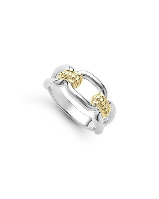 Lagos Signature Caviar Oval Link Ring in at