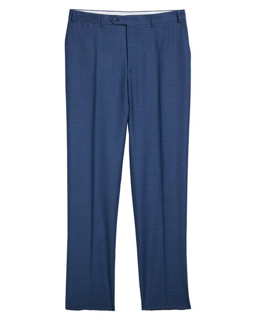 Canali Textured Flat Front Trousers in at