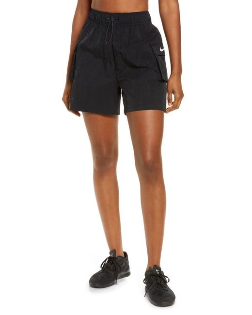 Nike Sportswear Essential Woven High Waist Shorts in Black at