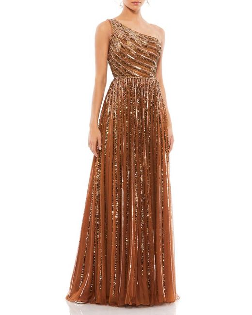 Mac Duggal Embellished One-Shoulder A-Line Gown in at