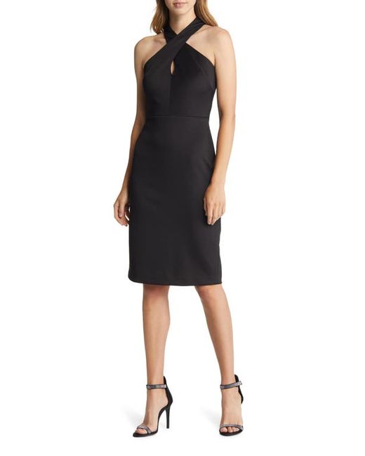 Vince Camuto Cross Neck Cutout Halter Dress in at