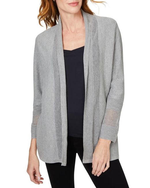 Foxcroft Pointelle Open Front Cardigan in at