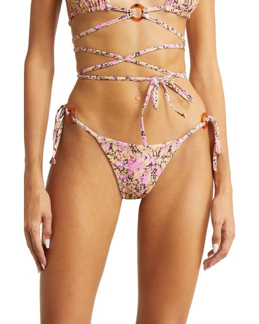 House Of Cb Floral Print Reversible Bikini Bottoms in at