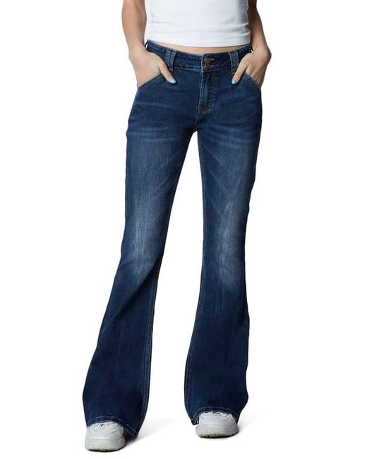 Hint Of Blu Fun Slim Fit Flare Jeans in at