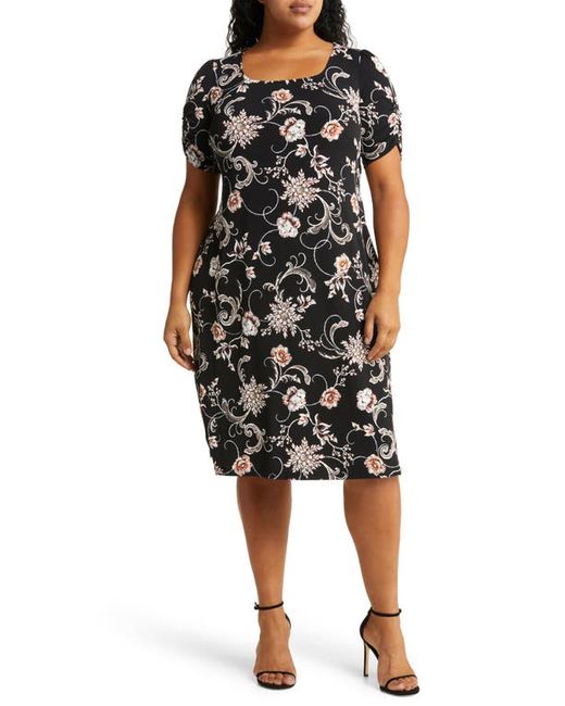 Connected Apparel Floral Print Midi Dress in at