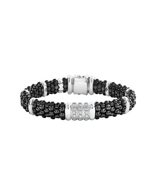 Lagos Caviar Diamond Link Bracelet at