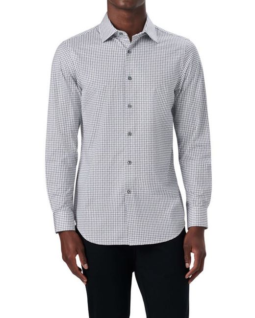 Bugatchi OoohCotton Tech Check Stretch Cotton Button-Up Shirt in at