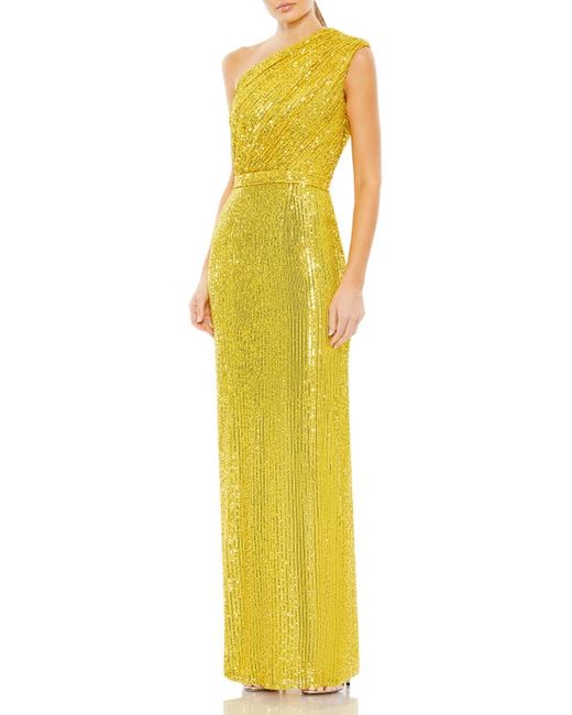 Mac Duggal Sequin One-Shoulder Column Gown in at