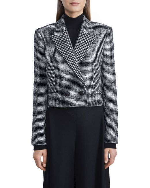 Lafayette 148 New York Houndstooth Wool Blend Crop Jacket in at