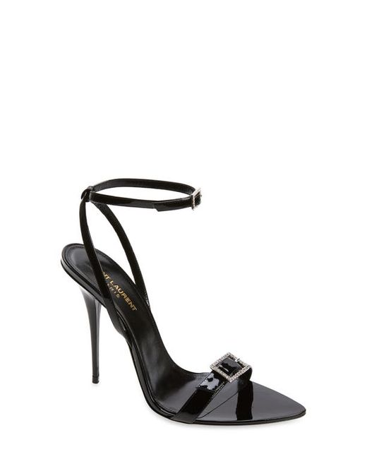 Saint Laurent Gippy Pointed Toe Sandal in Nero/Nero at