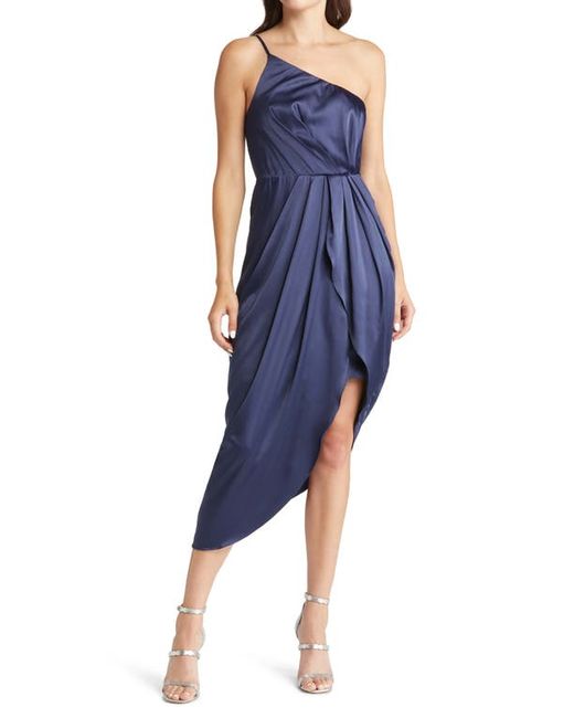 Lulus Law of Attraction On-Shoulder Satin Cocktail Dress in at