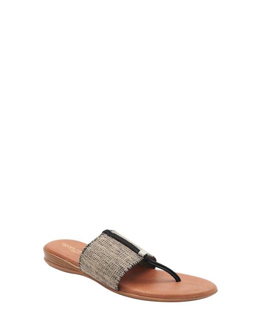 Andre Assous Nice Featherweightstrade Slide Sandal in Black Linen at