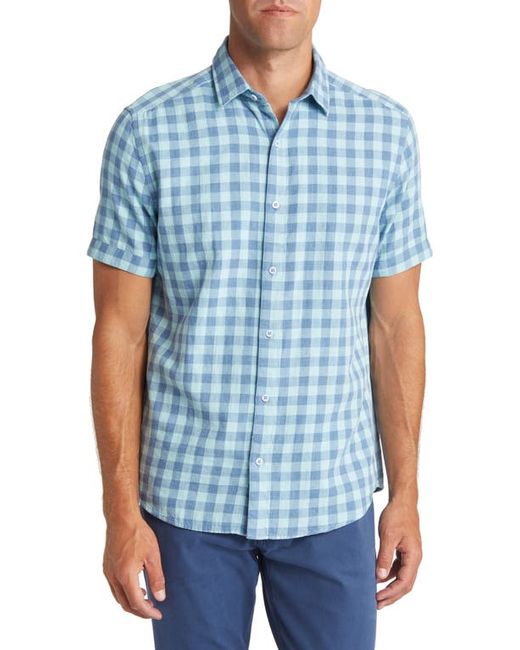 Johnston & Murphy Reversible Short Sleeve Cotton Button-Up Shirt in at
