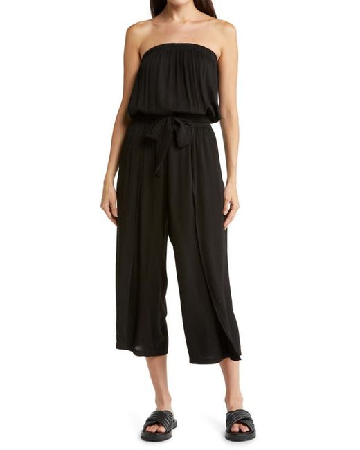 Becca Ponza Smocked Strapless Crop Blouson Jumpsuit in at