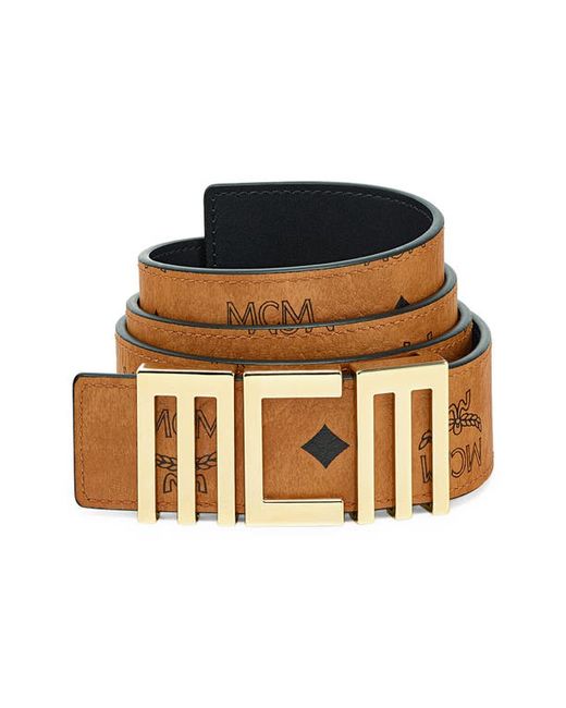 Mcm Reversible Leather Logo Buckle Belt in at