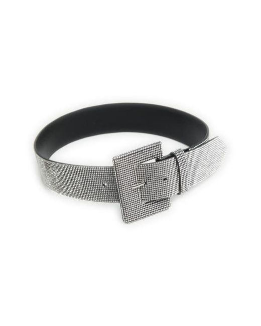Mango Strass Crystal Embellished Faux Leather Belt in at