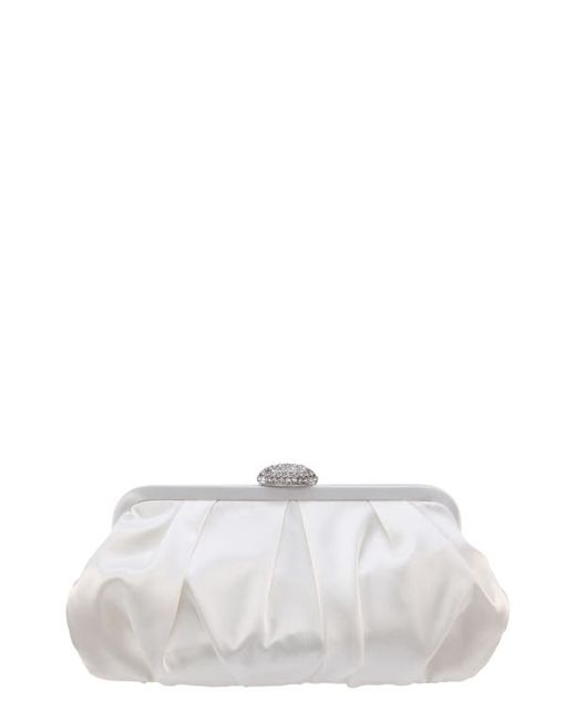 Nina Concord Pleated Satin Frame Clutch in at