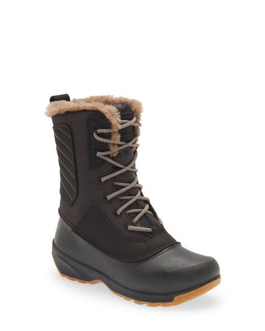 The North Face Shellista IV Mid Waterproof Insulated Winter Boot with Faux Fur Trim in Tnf at