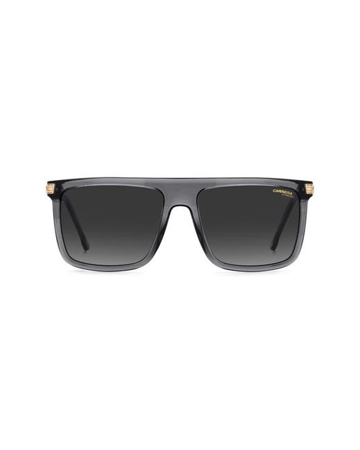 Carrera 58mm Flat Top Rectangular Sunglasses in Grey Shaded at