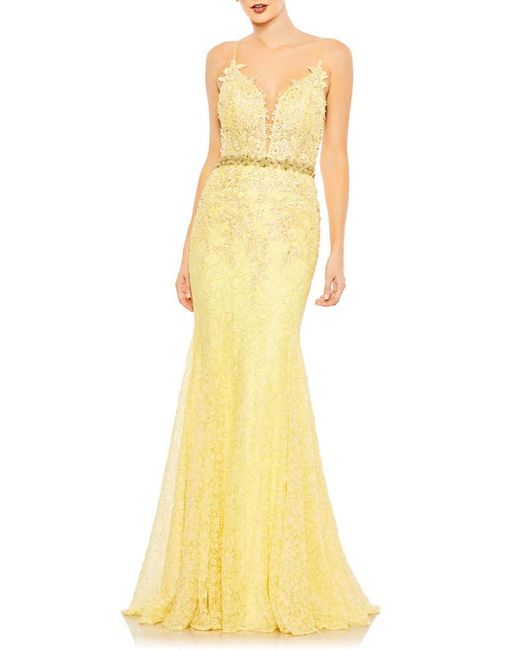 Mac Duggal Appliqué and Lace Trumpet Gown in at