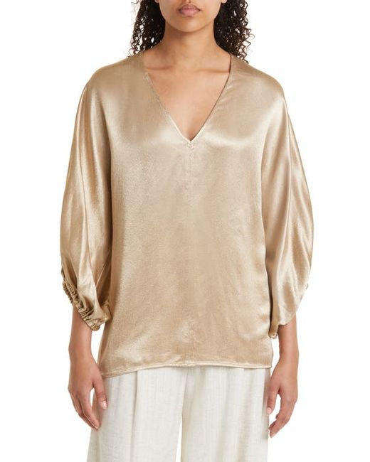 By Malene Birger Piamontes Balloon Sleeve Satin Blouse in at
