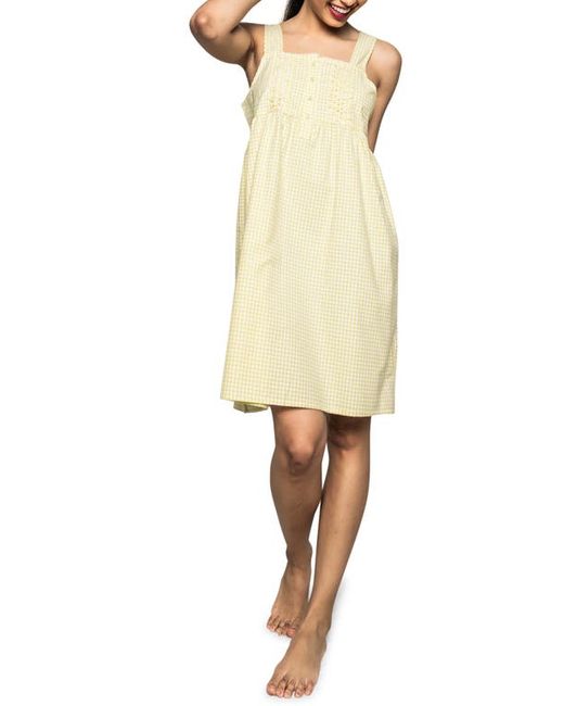 Petite Plume Gingham Check Cotton Nightgown in at
