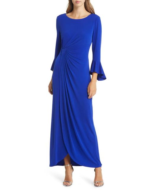 Connected Apparel Mock Wrap Gown in at