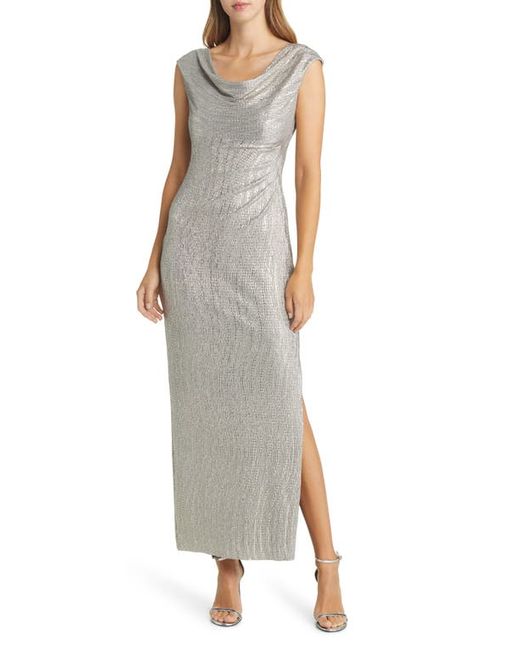 Connected Apparel Cowl Neck Evening Dress in at